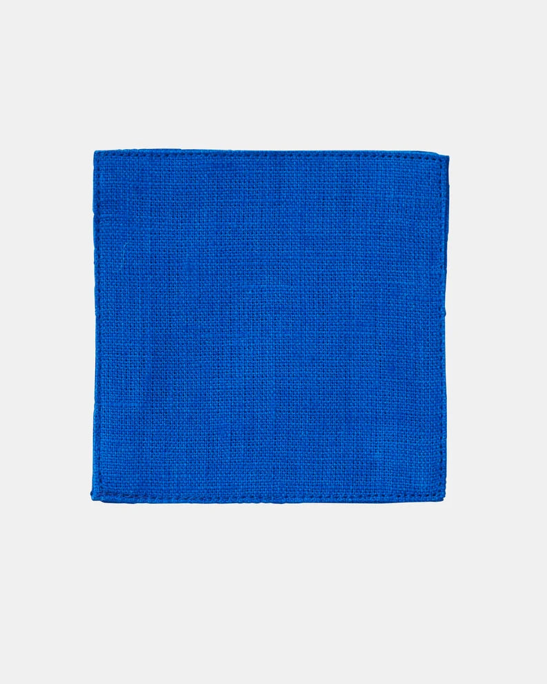 Linen Coaster Set, Bleu Roi