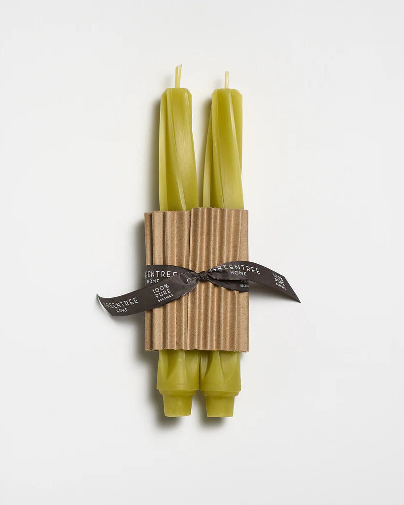 9" Twist Taper Candle, Bamboo
