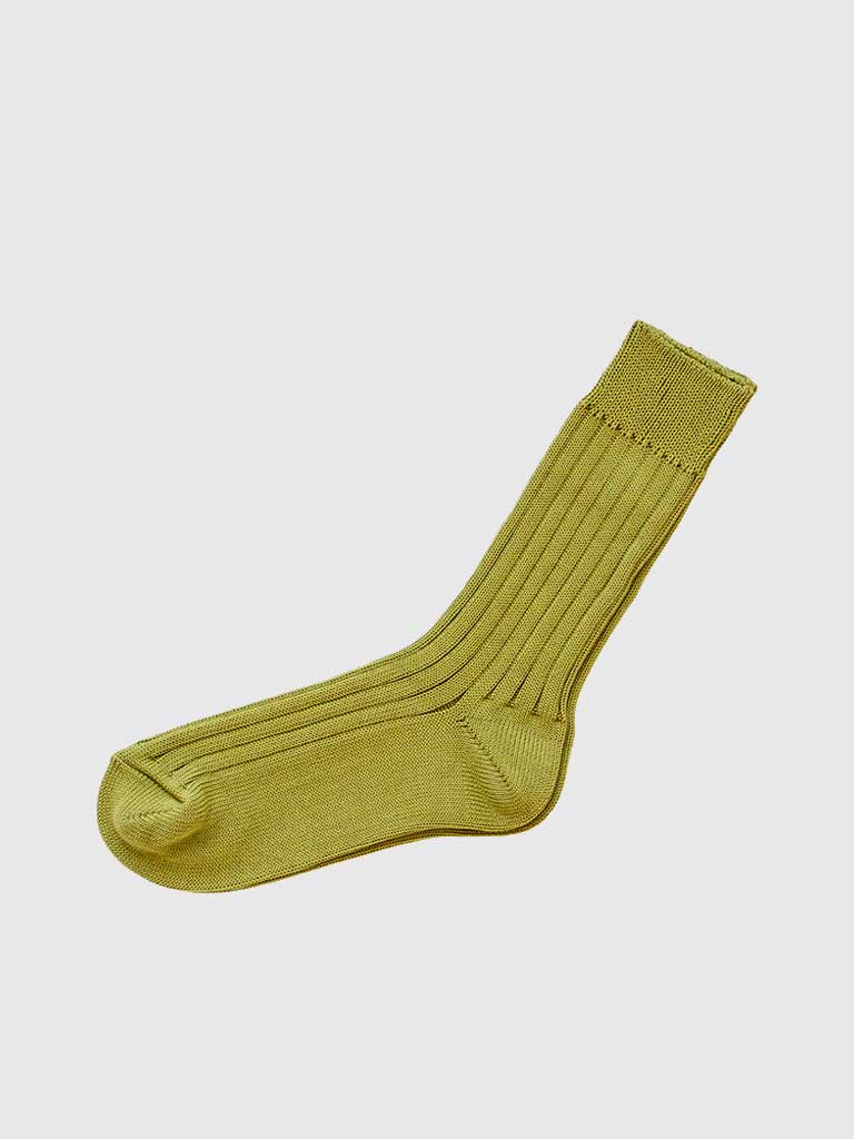 Egyptian Cotton Ribbed Socks, Pistachio