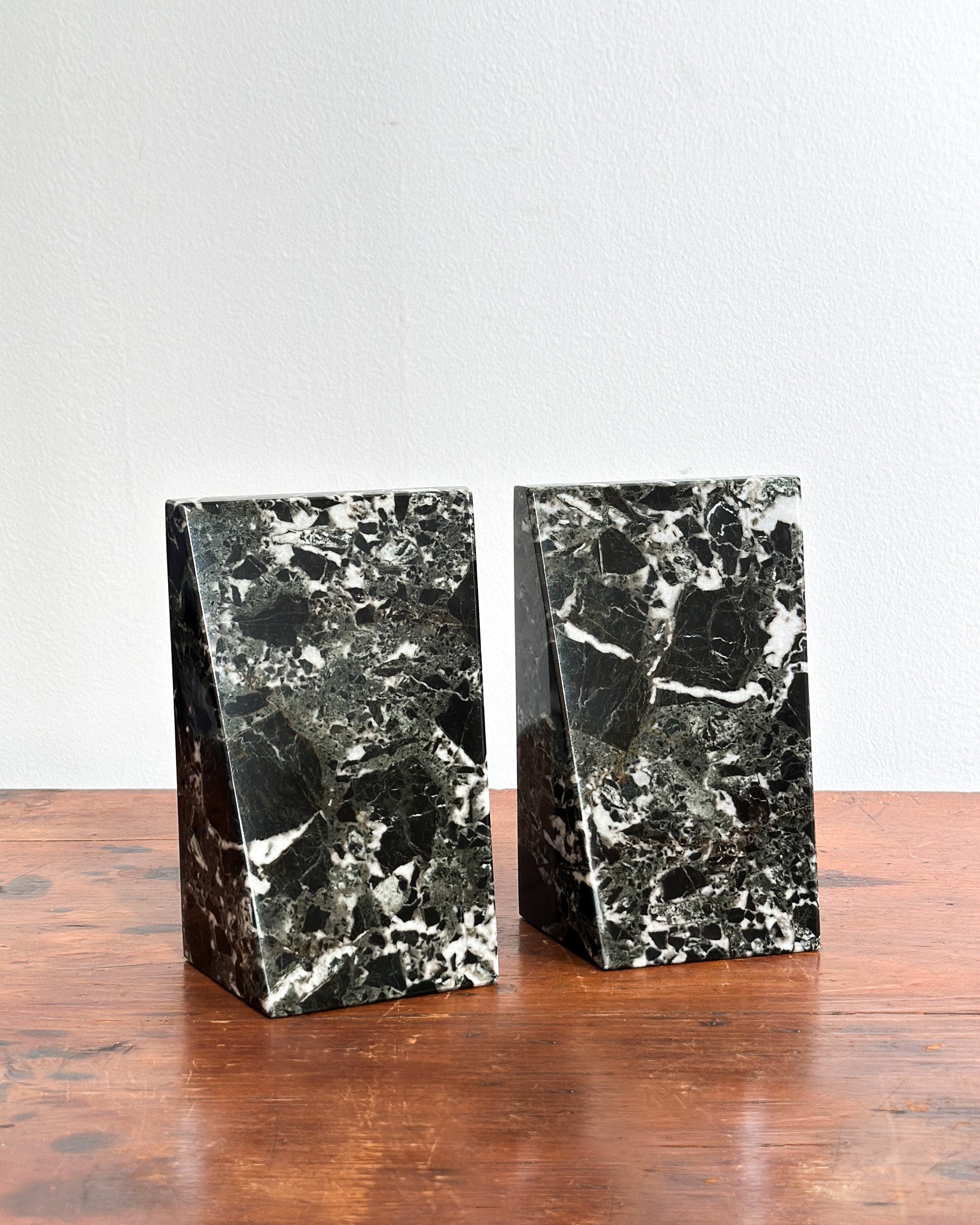 Black & White Marble Bookends, Set of 2