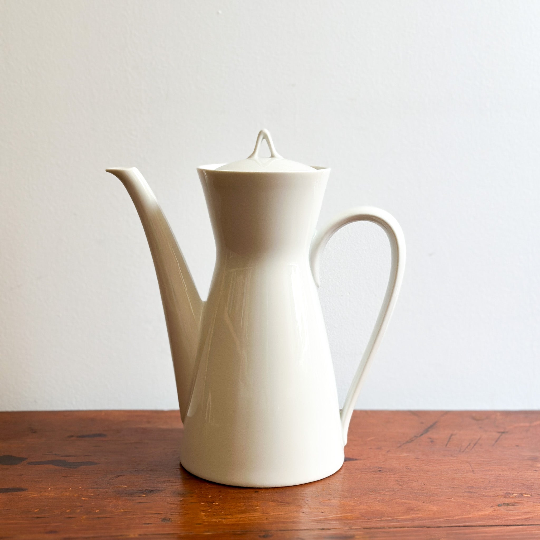 1950s White Porcelain Coffee Pot, Rosenthal, Germany
