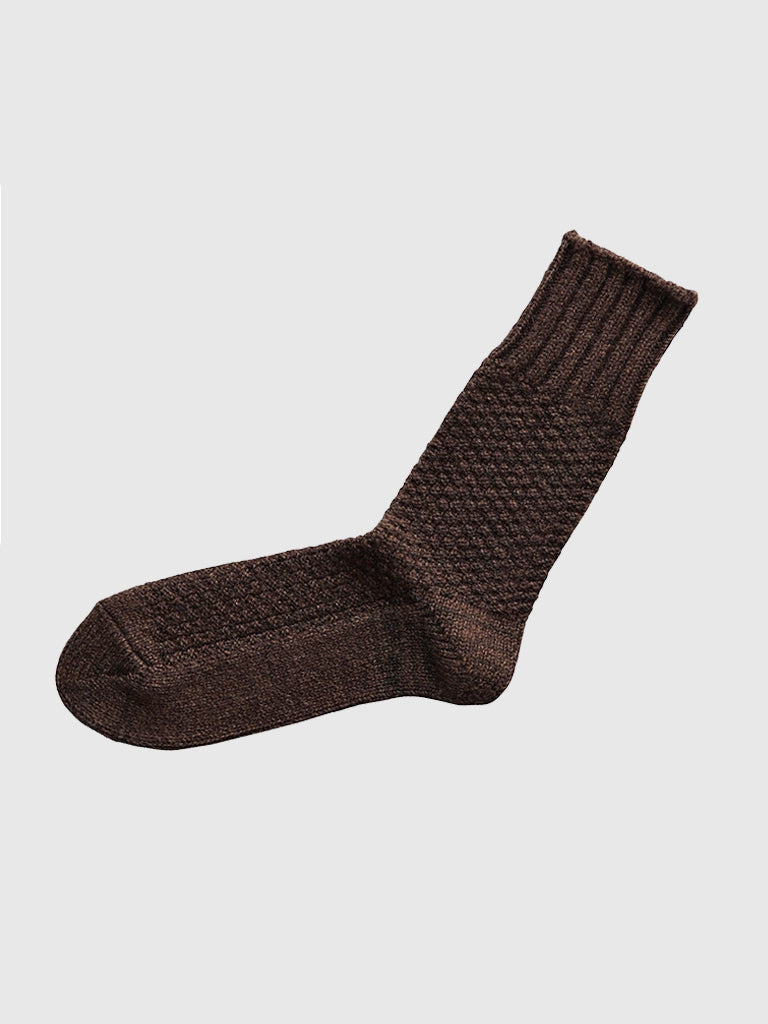 Wool Cotton Boot Socks, Mocha Brown