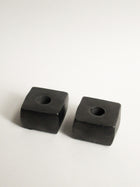Brutalist Cast Iron Candle Holders, Set of 2