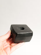 Brutalist Cast Iron Candle Holders, Set of 2
