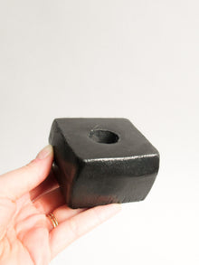 Brutalist Cast Iron Candle Holders, Set of 2