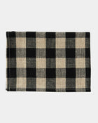Thick Linen Kitchen Cloth, Black and Natural Check