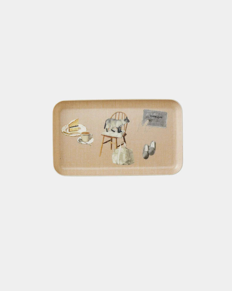 Small Linen Tray, Living with Cats