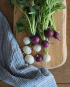 Linen Kitchen Cloth, Thin Grey White Stripe