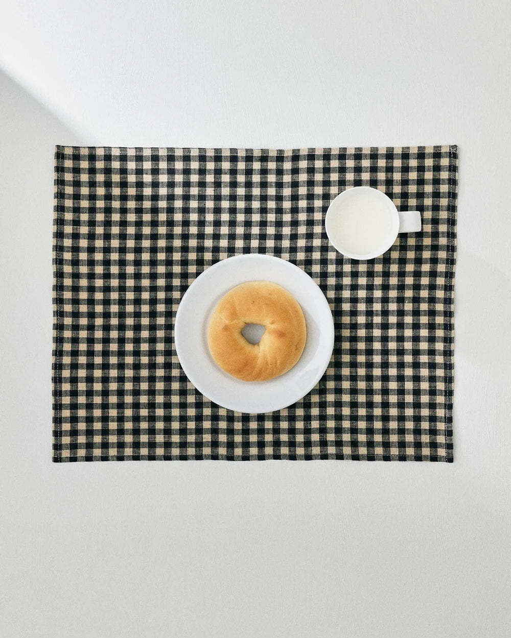 Black & White Gingham Linen Placemat, Set of 4