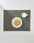 Black & White Gingham Linen Placemat, Set of 4
