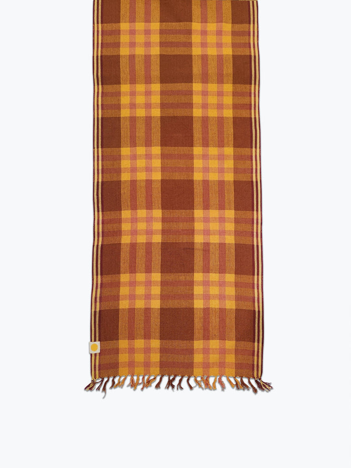 Charleston Plaid Table Runner, Amber