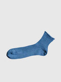 Linen Ribbed Socks, Blue
