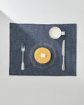 Blue & White Grid Linen Placemat, Set of 4