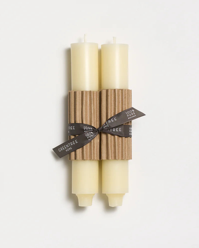 9" Column Taper Candles, Cream