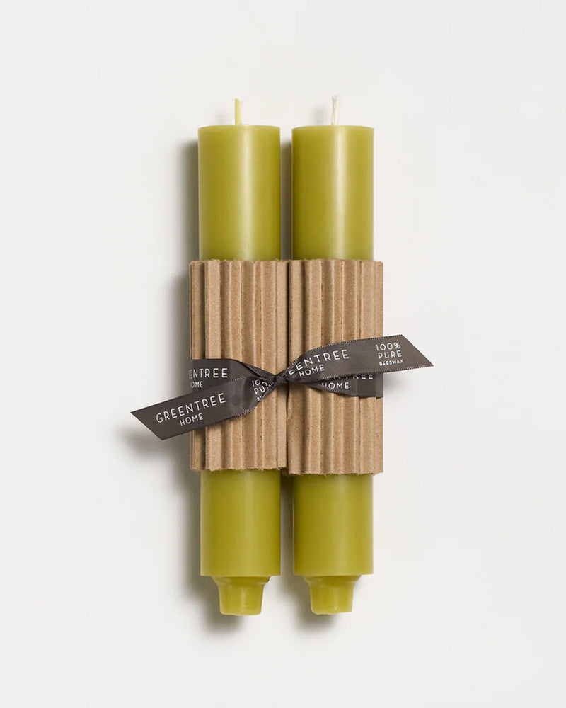 9" Column Taper Candles, Bamboo