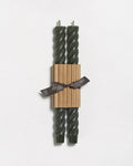 10" Rope Taper Candles, Antique (Dark Green)