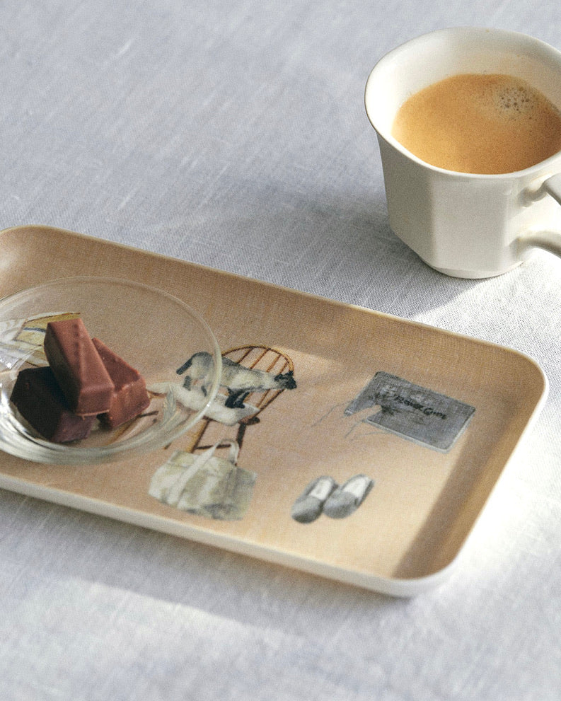 Small Linen Tray, Living with Cats