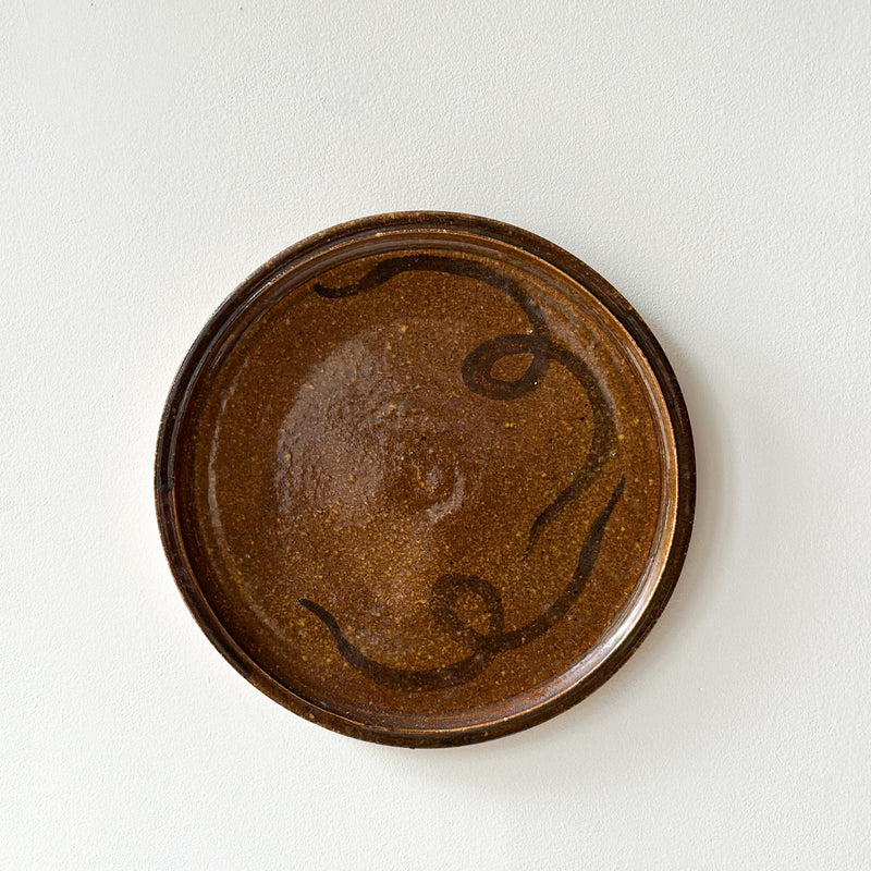 Vintage Neutral Stoneware Decorative Wall Plate