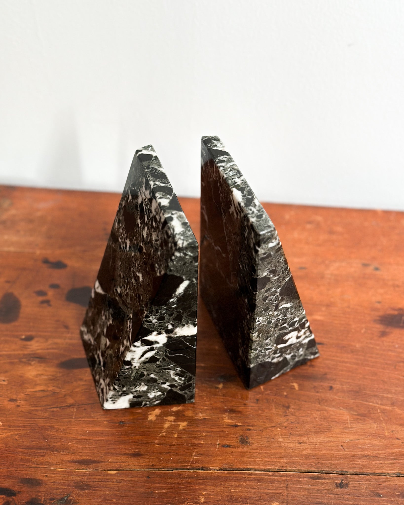 Black & White Marble Bookends, Set of 2