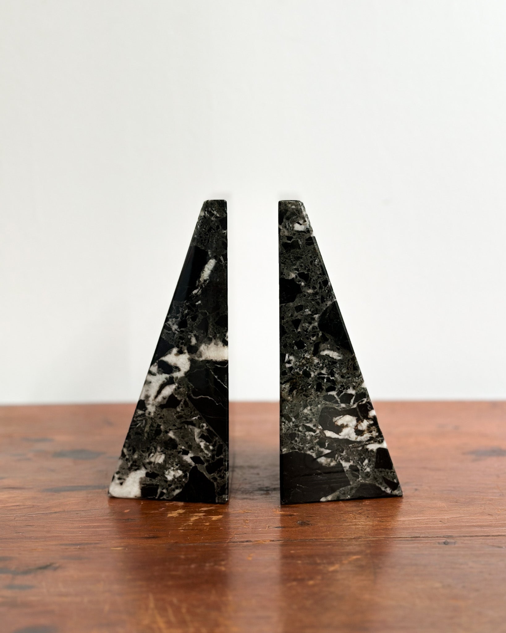 Black & White Marble Bookends, Set of 2