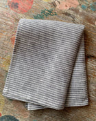 Linen Kitchen Cloth, Thin Grey White Stripe