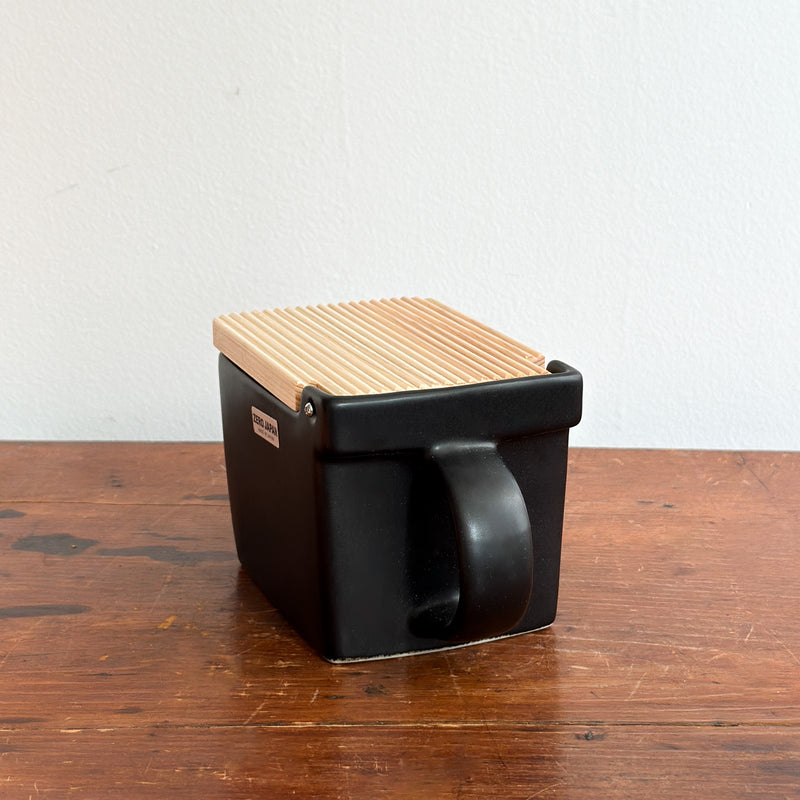 Ceramic Salt Box, Black