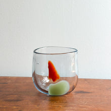 Hand-Blown Glass Vessel, Orange/Mint