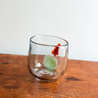 Hand-Blown Glass Vessel, Orange/Mint