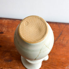 Vintage Stoneware Pitcher Vase with Leaf Linework Design