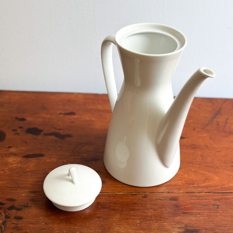1950s White Porcelain Coffee Pot, Rosenthal, Germany