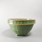 Vintage McCoy Olive Green Serving Bowl, Windowpane Design