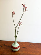 Vintage Celadon Vase with Oxblood Stripe, Japan