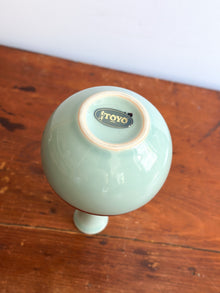 Vintage Celadon Vase with Oxblood Stripe, Japan
