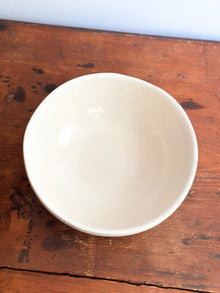 Vintage Stoneware Mixing Bowl, Cream Glaze