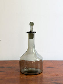 Mid-Century Smoky Gray Glass Decanter