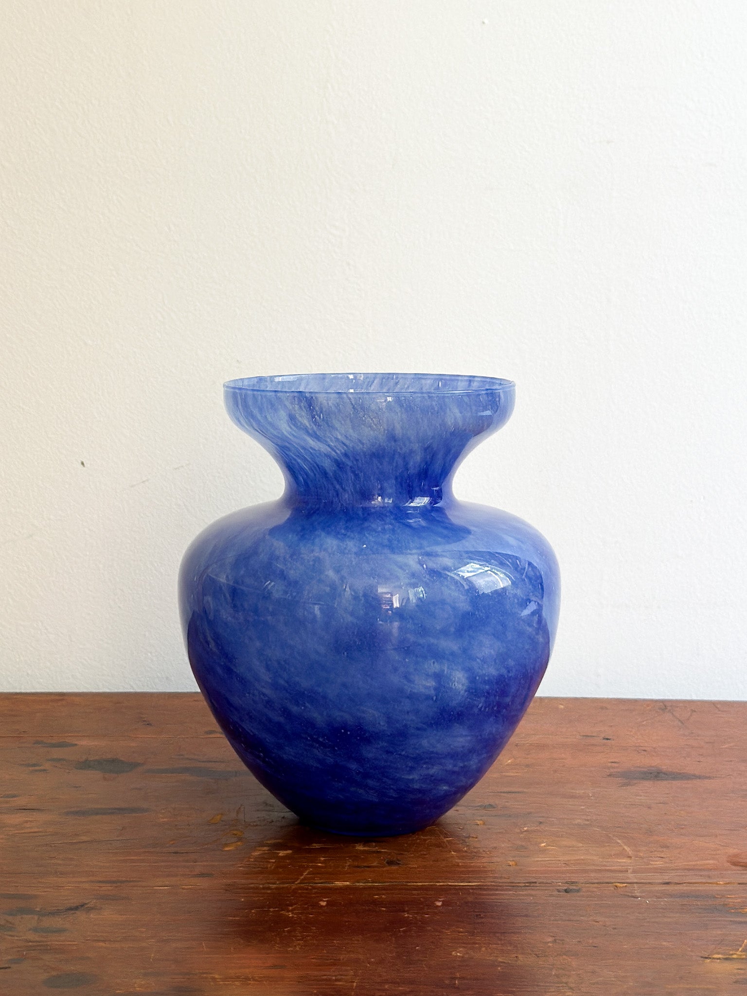 Vintage Blue Murano Style Glass Vase
