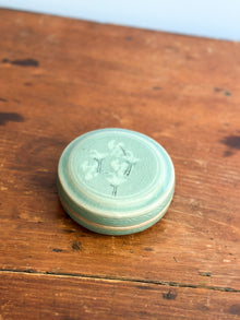 Vintage Celadon Ceramic Box with Cranes