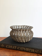 Vintage Woven Silver Wire Basket