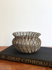 Vintage Woven Silver Wire Basket