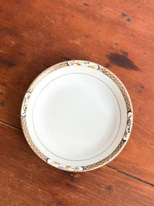 Vintage Dish with Yellow Flower Border, Japan