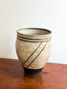 Large Raku-Fired Ceramic Vase