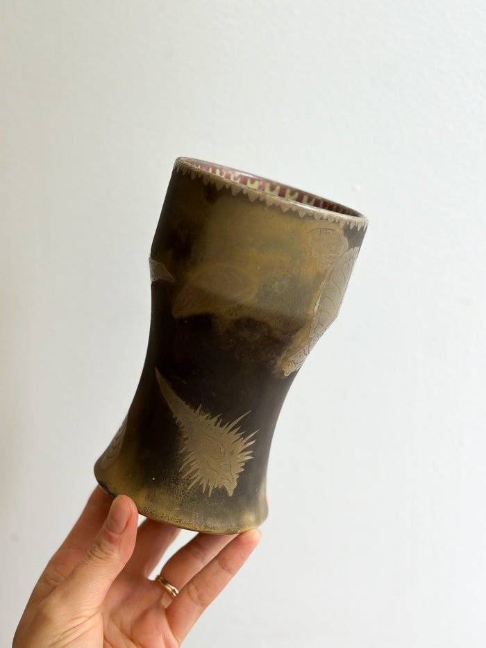 Antique Luneville Seashell Vase, France c. 1890s