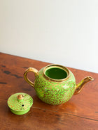 MCM Lime Green Ceramic Teapot with Squiggles