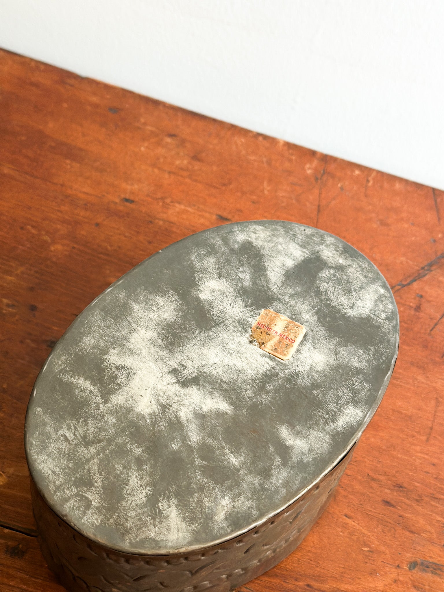 Vintage Embossed Tin Canister, Mexico