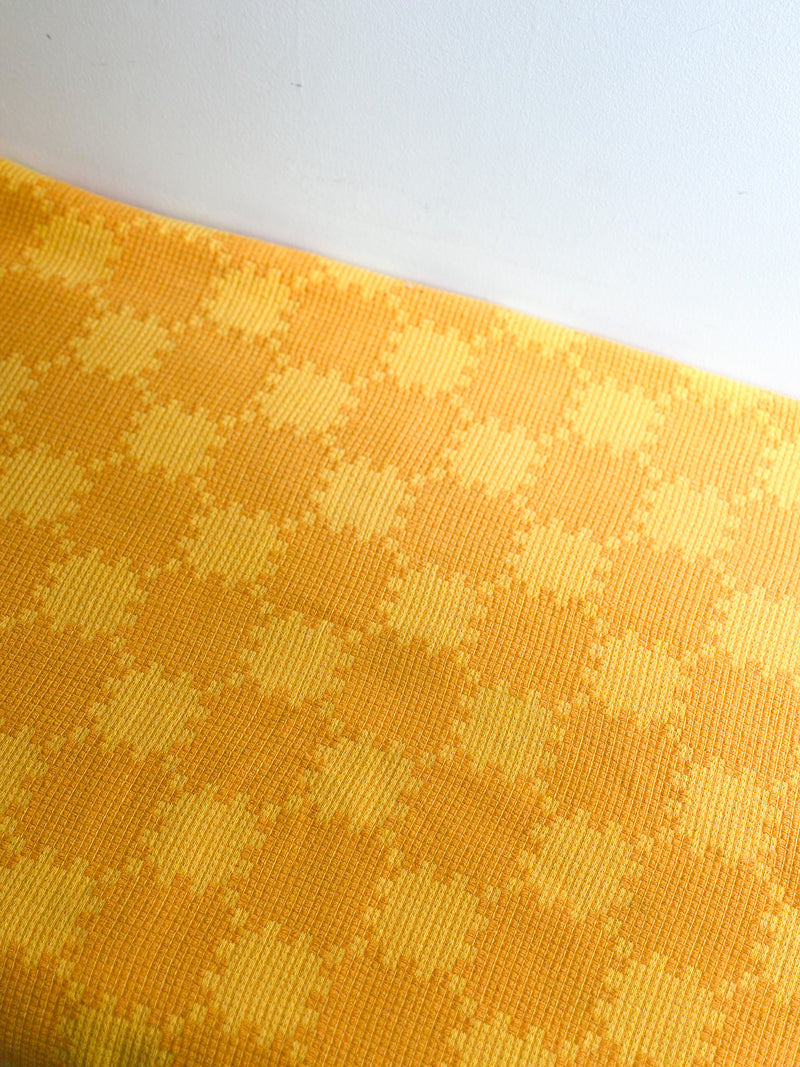 Vintage Woven Yellow & Orange Sunburst Tablecloth