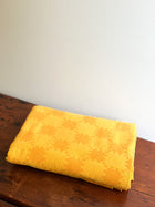 Vintage Woven Yellow & Orange Sunburst Tablecloth