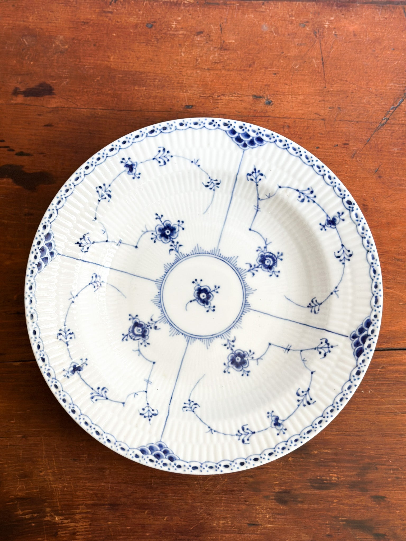Vintage Blue & White Floral Bowl, Denmark