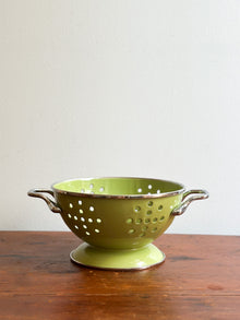 Vintage Chartreuse Metal Colander