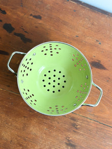 Vintage Chartreuse Metal Colander