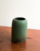 Earthenware Bud Vase in Copper Patina Glaze